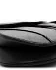 Grained Calfskin Saddle Bag Black
