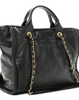 Calfskin Small Deauville Tote Black