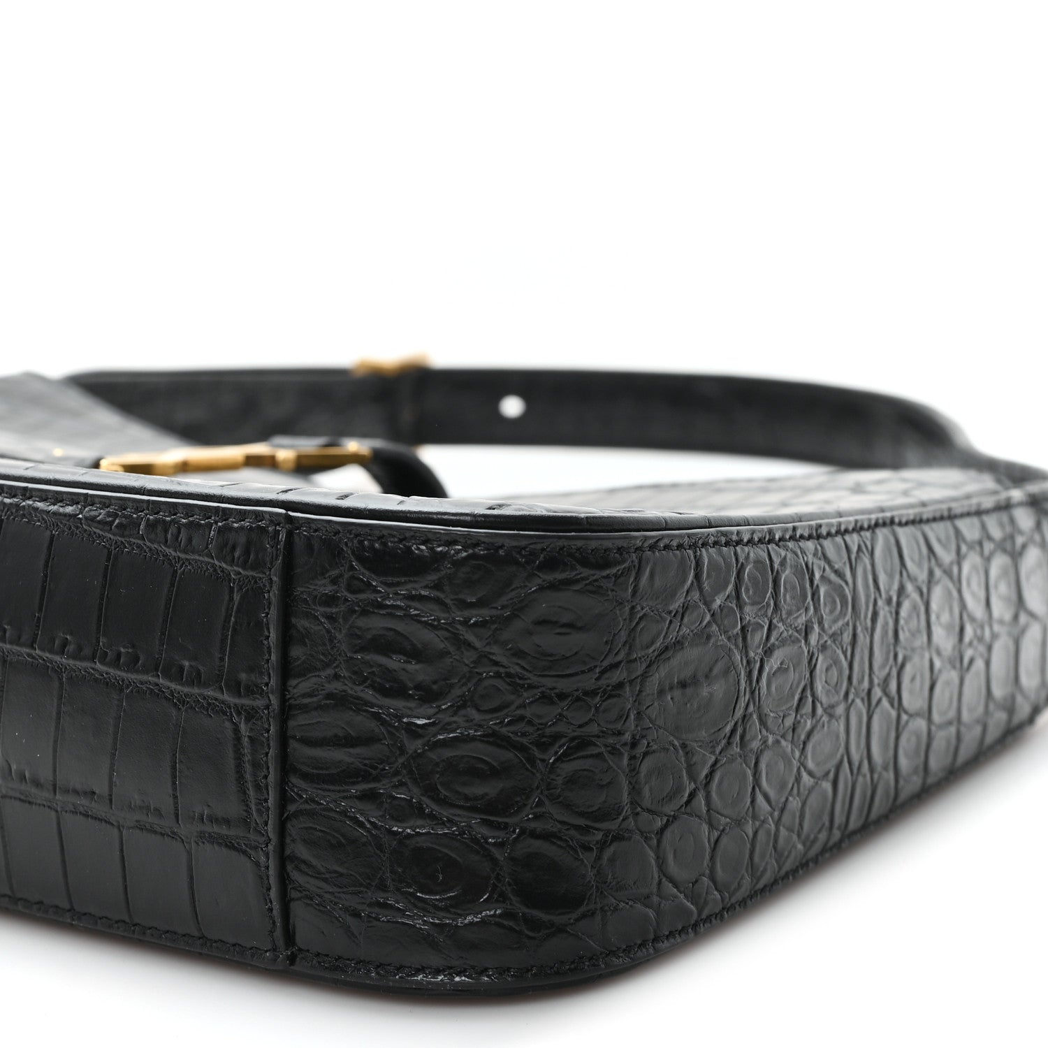 Calfskin Crocodile Embossed LE 5 A 7 Hobo Black