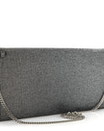 Glitter Fabric Erica Chain Clutch  Anthracite