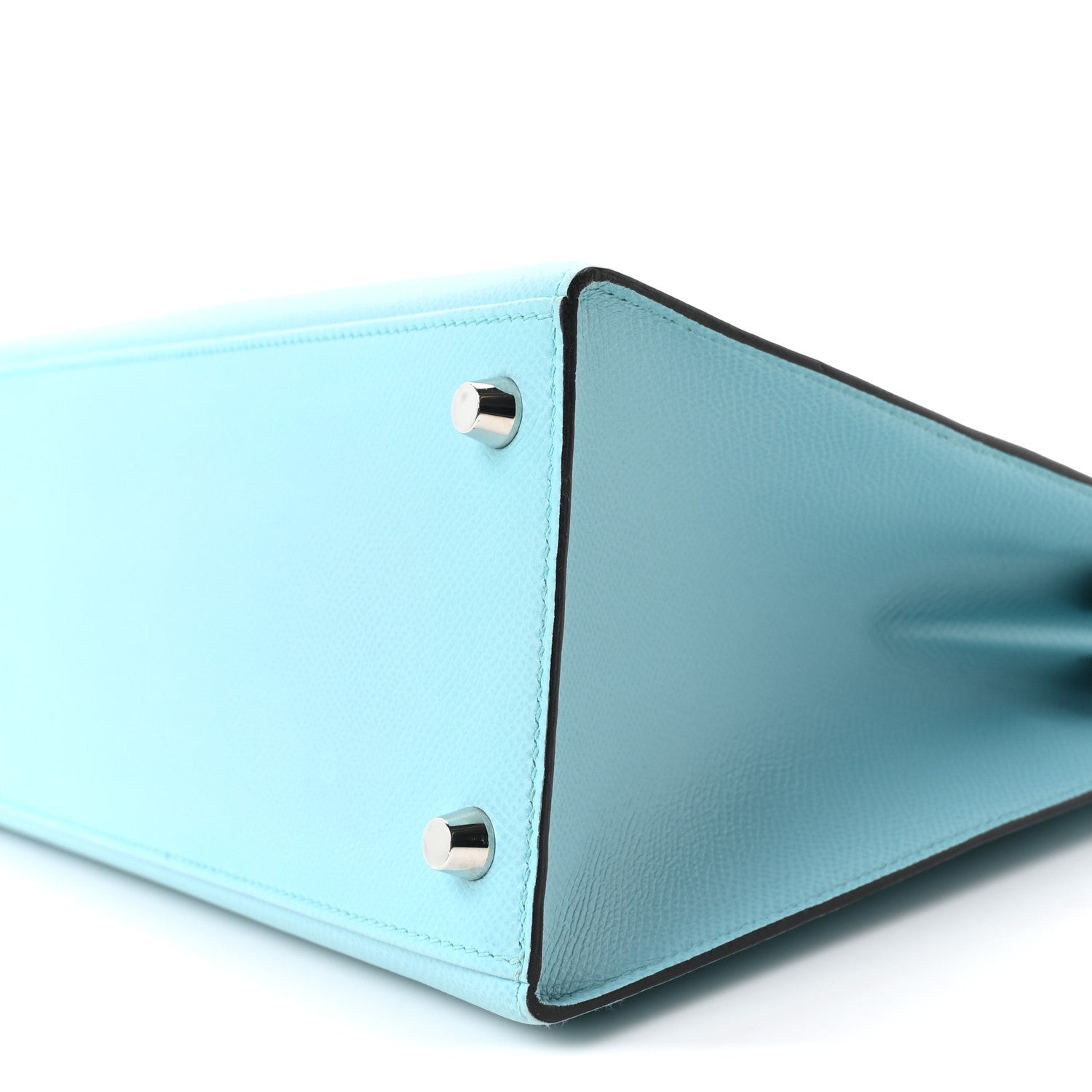 Madame Calfskin Kelly Sellier 25 Bleu Du Nord