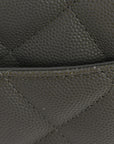 Caviar Quilted Jumbo Double Flap Grey