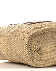 Raffia Calfskin Triomphe Medium Panier Tan