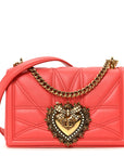 Lambskin Medium Devotion Crossbody Bag Corallo