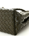 Nappa Intrecciato Medium Andiamo Shoulder Bag Kaki
