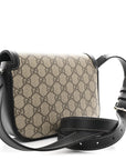 GG Supreme Monogram Horsebit 1955 Soft Small Shoulder Bag Beige Black