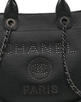 Caviar Small Studded Deauville Tote Black