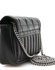 Calfskin Matelasse Aria Super Mini GG Marmont Shoulder Bag Black