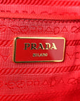 Saffiano Lux Large Double Zip Tote Fuoco