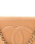 Caviar Timeless CC Wallet on Chain WOC Beige