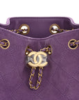 Suede Quilted Mini CHNL 25 Handbag Purple