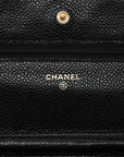 Caviar Quilted Wallet On Chain WOC Black