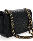 Lambskin Quilted Small Double Flap Black