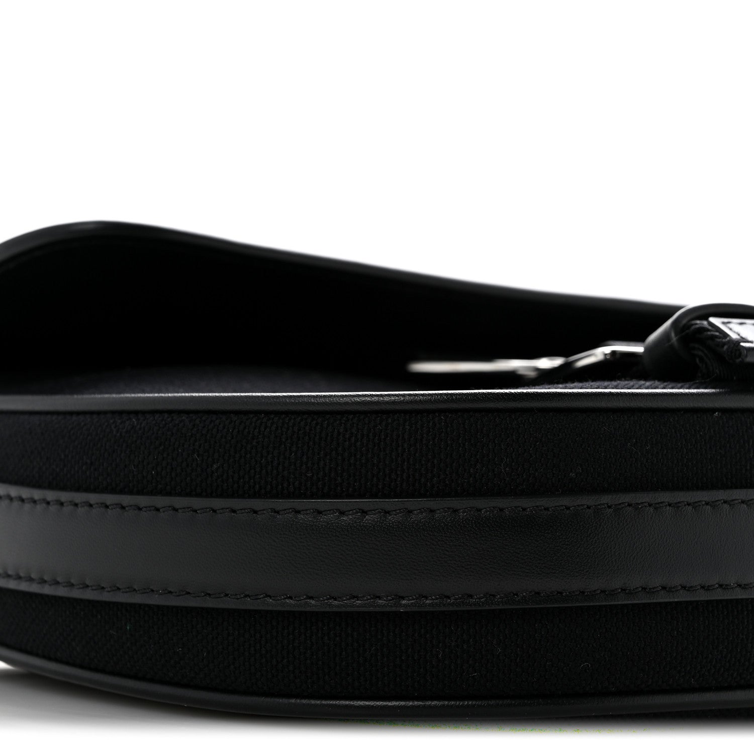 Calfskin Canvas Never Still Crossbody Flap Bag Black