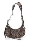 Metallic Agneau Arena Le Cagole Shoulder Bag XS Dark Bronze