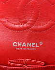Caviar Quilted Medium Double Flap Red