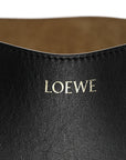 Shiny Calfskin Medium Puzzle Fold Tote Black