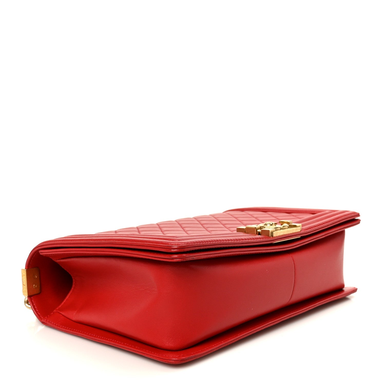 Lambskin Quilted New Medium Boy Flap Red