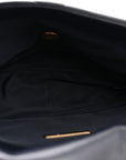 Goatskin Quilted Medium CHNL 19 Flap Navy Blue