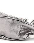 Metallic Agneau Arena Le Cagole Chain Shoulder Bag XS Silver