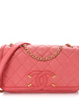 Caviar Quilted Small CC Filigree Flap Pink