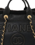 Lambskin Shearling Medium Deauville Tote Dark Brown