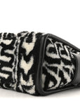 Polyester Cotton Oversized Monogram Medium Traveler Tote Bag Black Ivory