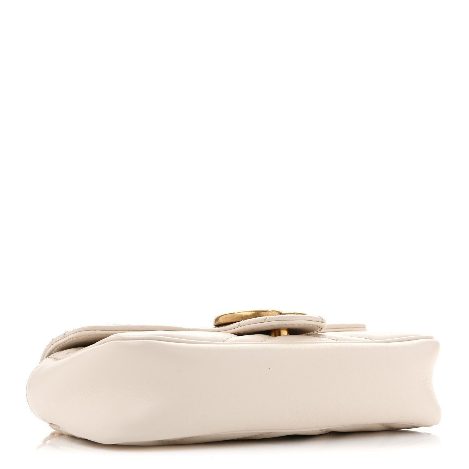 Calfskin Matelasse Super Mini GG Marmont Shoulder Bag White