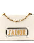 Calfskin J'AD1OR Chain Flap Bag Off White