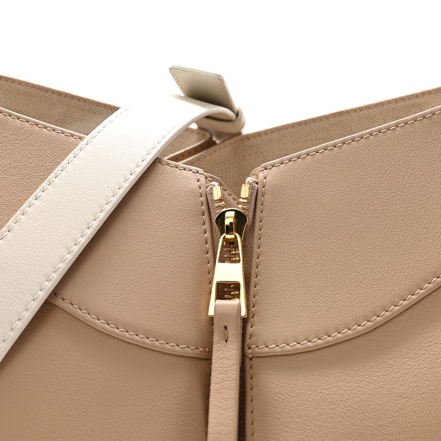 Calfskin Small Hammock Shoulder Bag Sand White