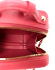 Caviar Quilted CC North South Filigree Vanity Case Pink