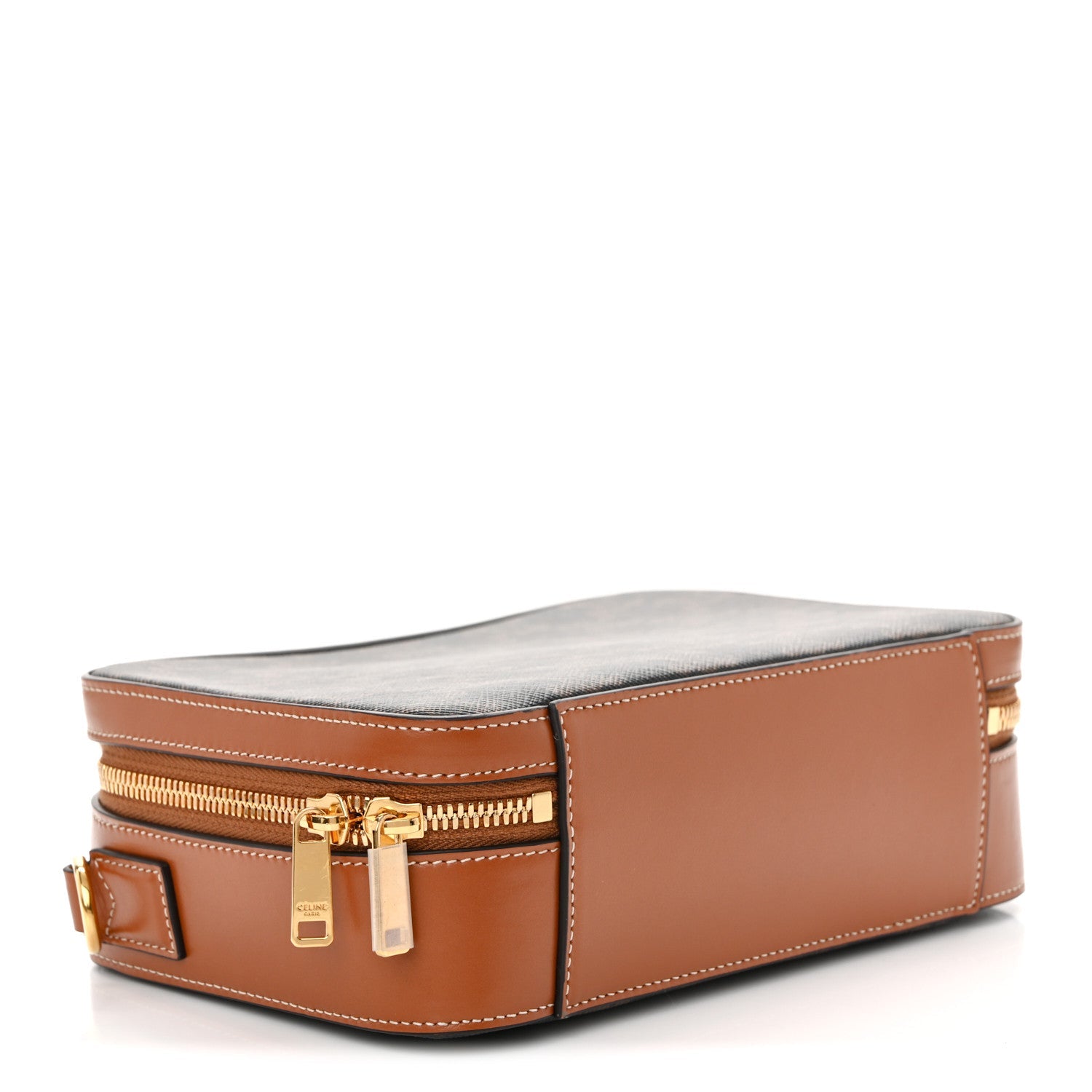 Triomphe Canvas Top Handle Messenger Box Tan
