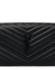 Grain De Poudre Matelasse Chevron Monogram Monochrome Envelope Clutch Black
