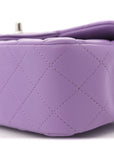 Lambskin Quilted Mini Rectangular Flap Purple