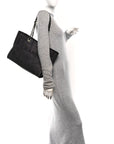 Mixed Fibers Calfskin Small Deauville Tote Black