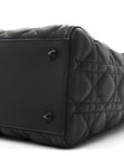 Ultra Matte Calfskin Cannage Medium Lady D1OR Black