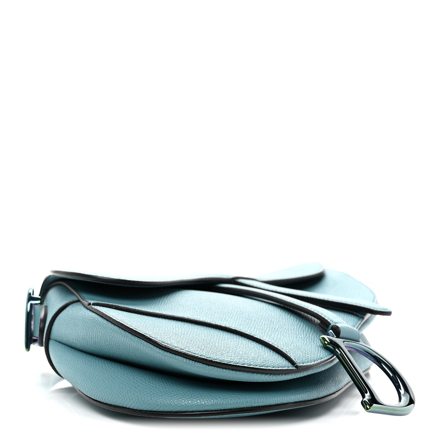 Grained Calfskin Saddle Bag Azure Blue