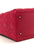 Lambskin Cannage Bow Medium Lady D1OR Fuchsia