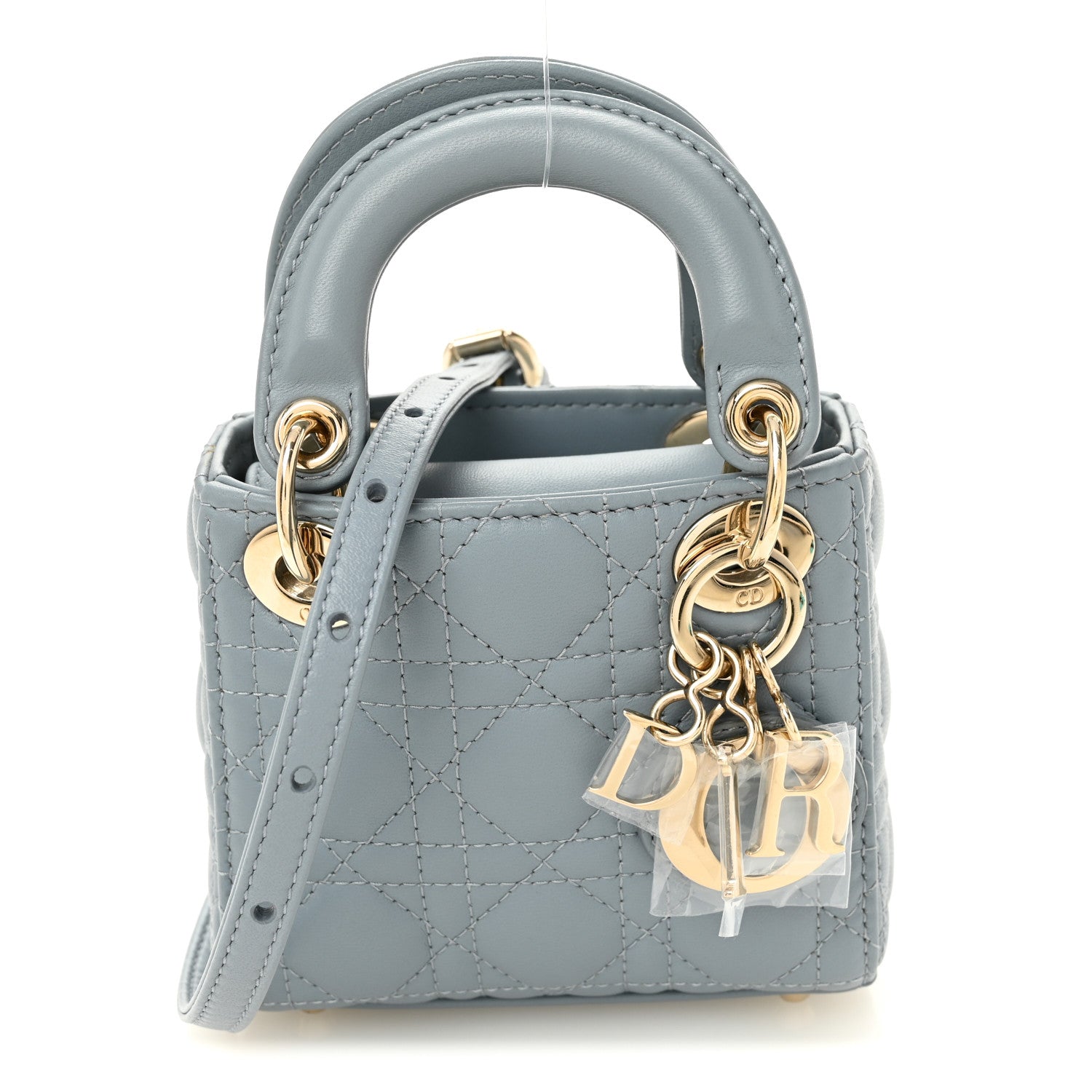 Lambskin Cannage Micro Lady D1OR Cloud Blue