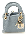Lambskin Cannage Micro Lady D1OR Cloud Blue