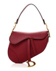Grained Calfskin Saddle Bag Red