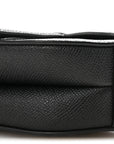 Grained Calfskin Mini Saddle Bag With Strap Black