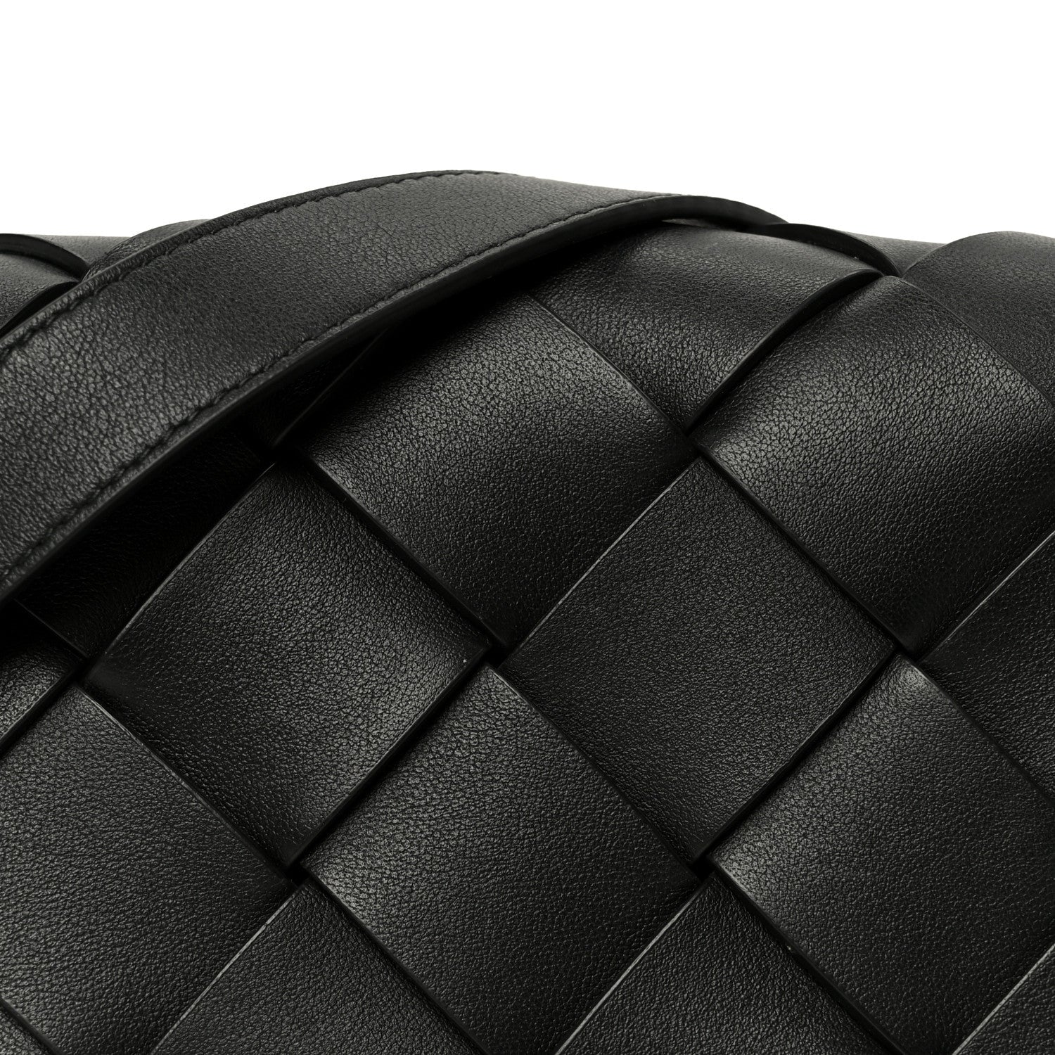 Grained Calfskin Intreccio Small Diago Crossbody Bag Black
