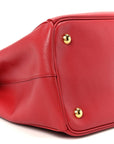 Saffiano Lux Large Double Zip Tote Fuoco