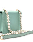 Satin Pearl Varenne Shoulder Bag Green
