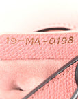 Grained Calfskin Mini Saddle Bag Pink