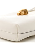 Soft Shiny Calfskin Mini Bon Bon N/S Bucket Bag Latte