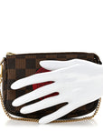 Damier Ebene Complice Trunks and Bags Mini Pochette Accessories Red