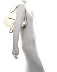 Grained Calfskin Saddle Bag White