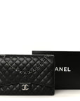 Caviar Quilted Maxi Double Flap Black